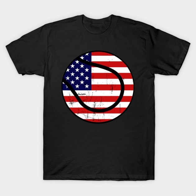 Usa America Flag Tennis 4Th Of July T-Shirt by mazurprop